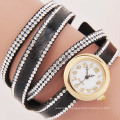 2015 New Fashion Hot Colorful women watches Weave Rivet Leather bracelet wrap watch